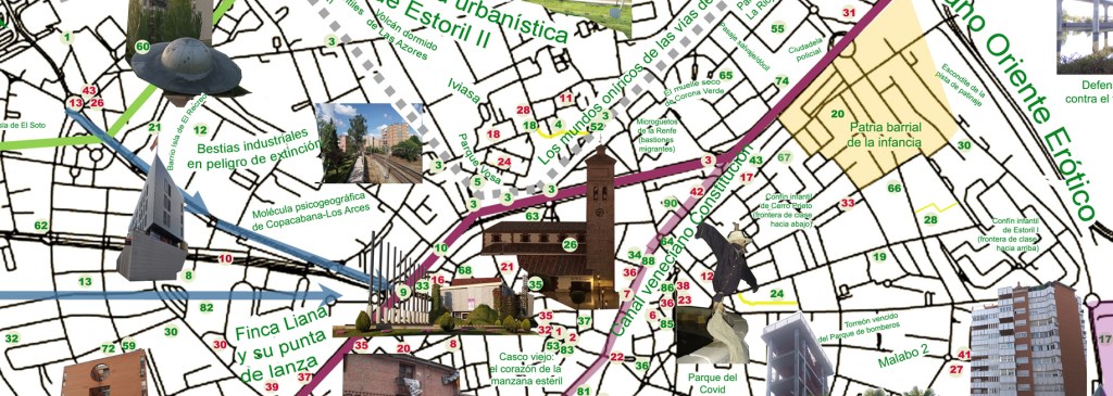 Plano psicogeográfico de Móstoles, que es un sí lugar (Versión&nbsp;1-2021)